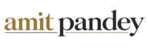 amit pandey gold charcoal text logo